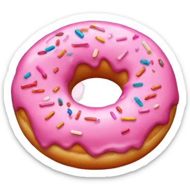 Pink donut with sprinkles  sticker