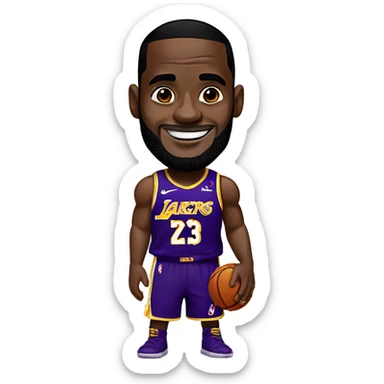 Lebron James in a laker jersey sticker