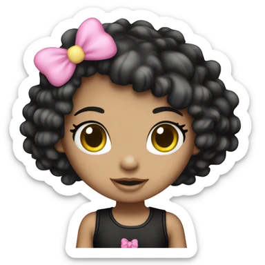 Cute Hello Kitty girl black sticker