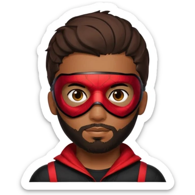 Miles Morales with beard, eye mask, low fade hair cut sticker