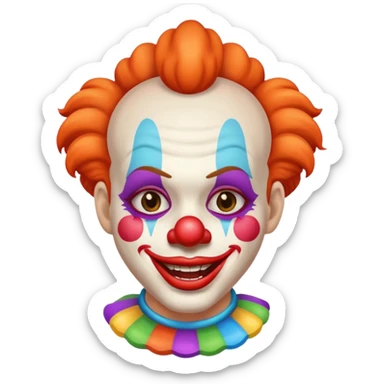 Wink clown sticker