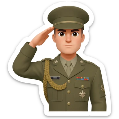 a American soldier saluting male sticker