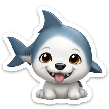 Shark puppy sticker