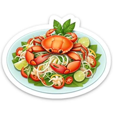 Thai papaya salad with crab dish sticker
