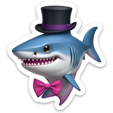bisexual shark with tophat sticker