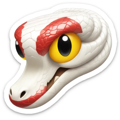 White and yellow snake with red eyes sticker