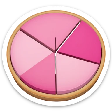 Pie chart pink emoji make realistic sticker