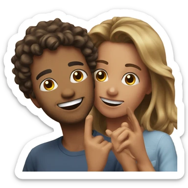 playful moment between friends sticker