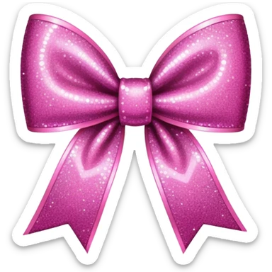 Pink glitter bow  sticker