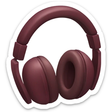 Burgundy headphones sticker