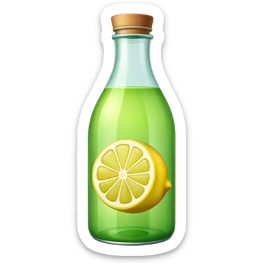 Green lemon juice bottle sticker