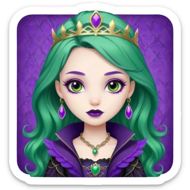 Raven Queen green purple ever after high sticker