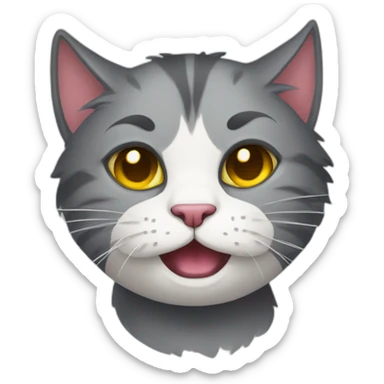 A drunk cat who lives you sticker