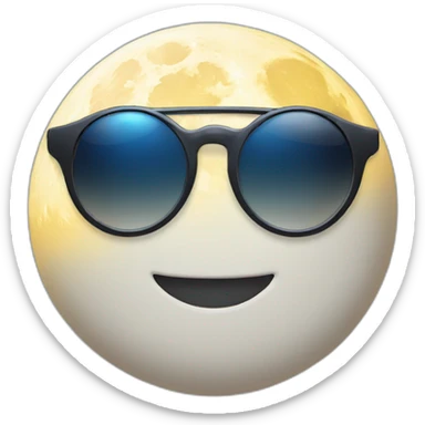 Moon in a sun glass sticker