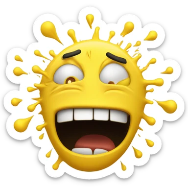 Emoji head exploding from anger sticker