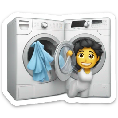 work from home but doing laundry sticker