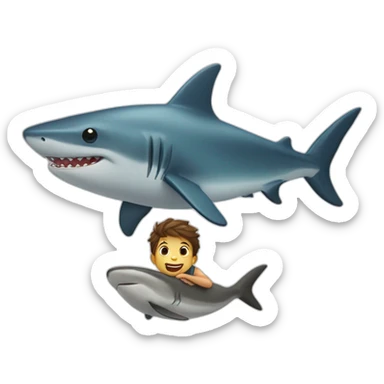 Enfant sur un requin sticker