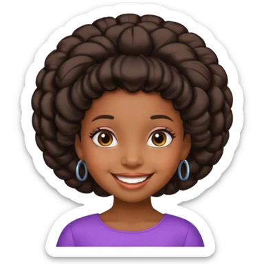 black girl kid with Bouffant sticker