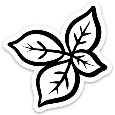 Fresh basil herb with multiple leaves sticker