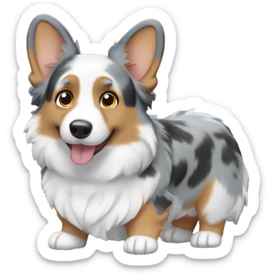 Blue Merle corgi male sticker