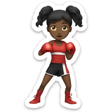 girl with dark hair boxing sticker