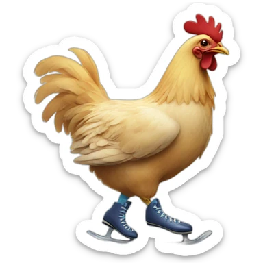 iceskating chicken sticker