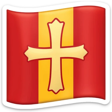 Flag red background yellow cross sticker