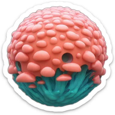 3d sphere with a cartoon Tropical coral skin texture sticker