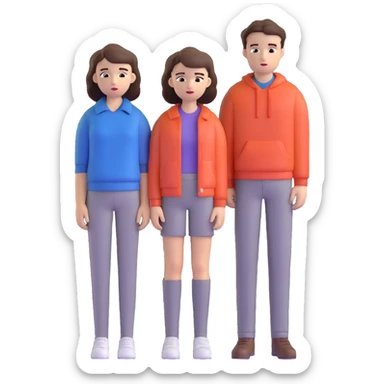 Hannah Baker with long brown hair and Clay Jensen with short dark hair standing together, from 13 Reasons Why sticker