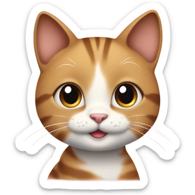 cute girl cat smiling with one dimple and with perfect hair sticker