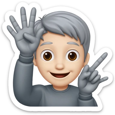 Create a cartoon-realistic Thing with exaggerated fingers & playful personality. sticker