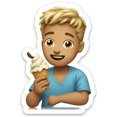 my brother eating ice cream sticker