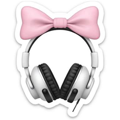 white headphones with pink bows sticker