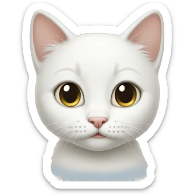 WHITE CAT baby  sticker