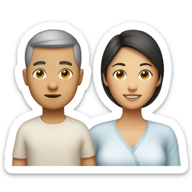 asian mom, white dad baby boy sticker
