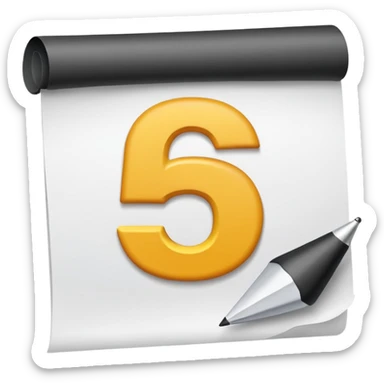 numero 5 em um papel com escrito day em cima sticker