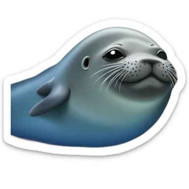 A monk seal sun bathing on space sticker