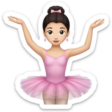 balerina dark hair sticker
