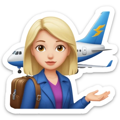 Girl getting on plane  sticker