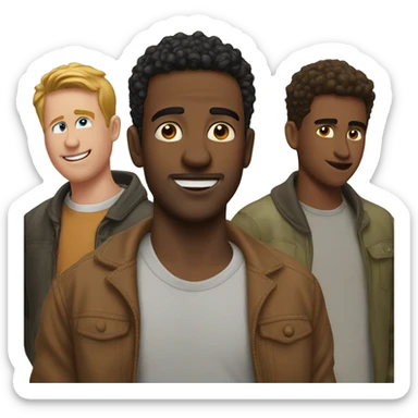 3 male best friends in a photo   sticker
