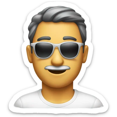 Flushed faced emoji lowering sunglasses  sticker