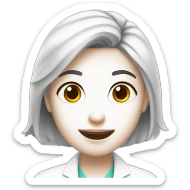 white doctor-woman-happy sticker