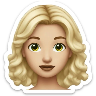 woman green eyes, blonde ombré hair with freckle sticker