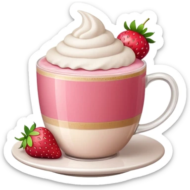 cappucino de morango  com moranguinho sticker