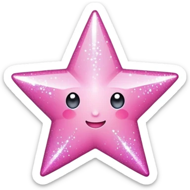 pink sparkles star sticker