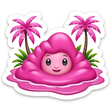 pink slop tropical landscape  sticker