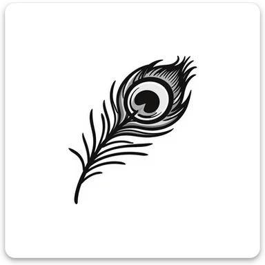 Iridescent peacock feather with beautiful rainbow eye pattern sticker