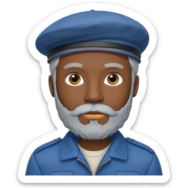 Man with Light Grey Beret – Beard, blue jacket, dark skin.







 sticker