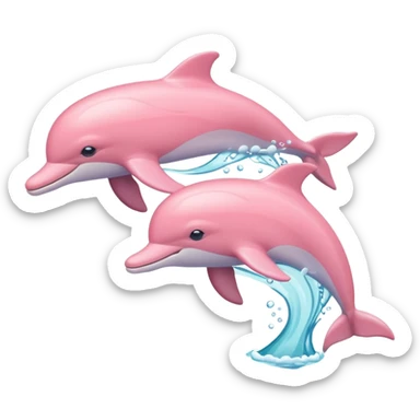 two Pale pink dolphin sticker