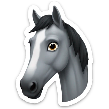 grey horse with black tuft sticker